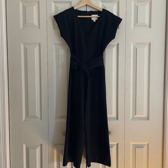 Anthropologie ett:twa Sedona Black Cropped Jumpsuit XS - Picture 3 of 7